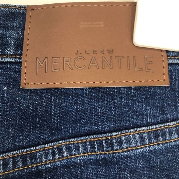 J. Crew Mercantile Blue Medium Wash Raw Hem Denim Mini Skirt - Picture 13 of 14